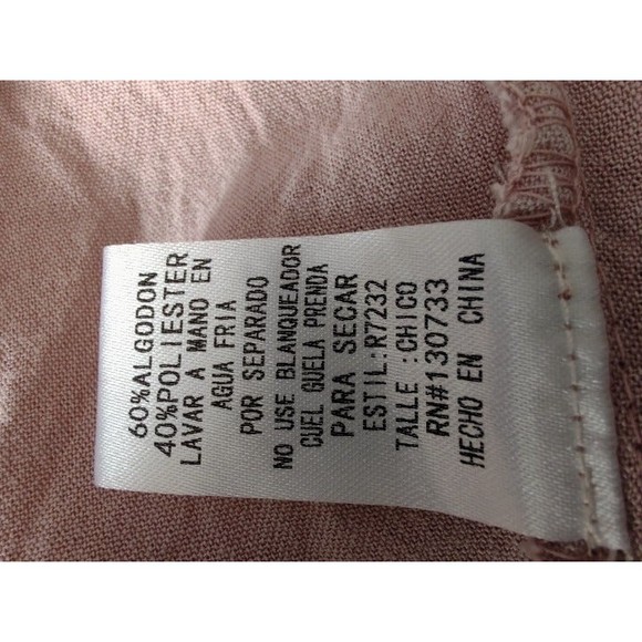 umgee Pink button down shirt with fringe hem and slit in back, Women's size S - Picture 6 of 7